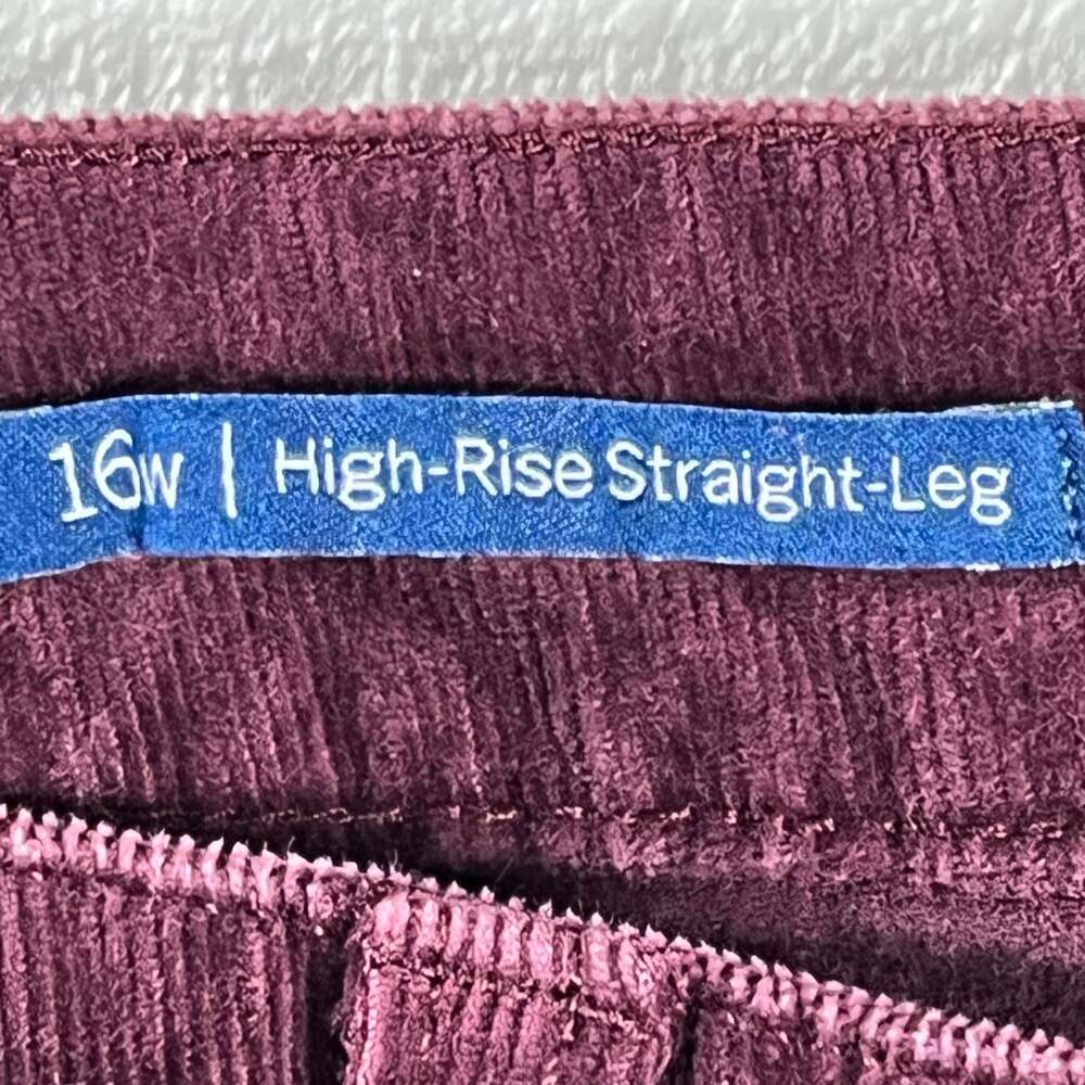 Talbots‎ Burgundy Corduroy High Rise Straight Leg Pants Women’s 16W - Picture 10 of 11